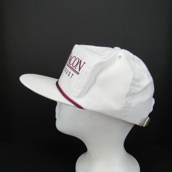 First Macon Bank & Trust Logo Men's White Wide Brim Adj Strap Back Cap Hat - Picture 3 of 8